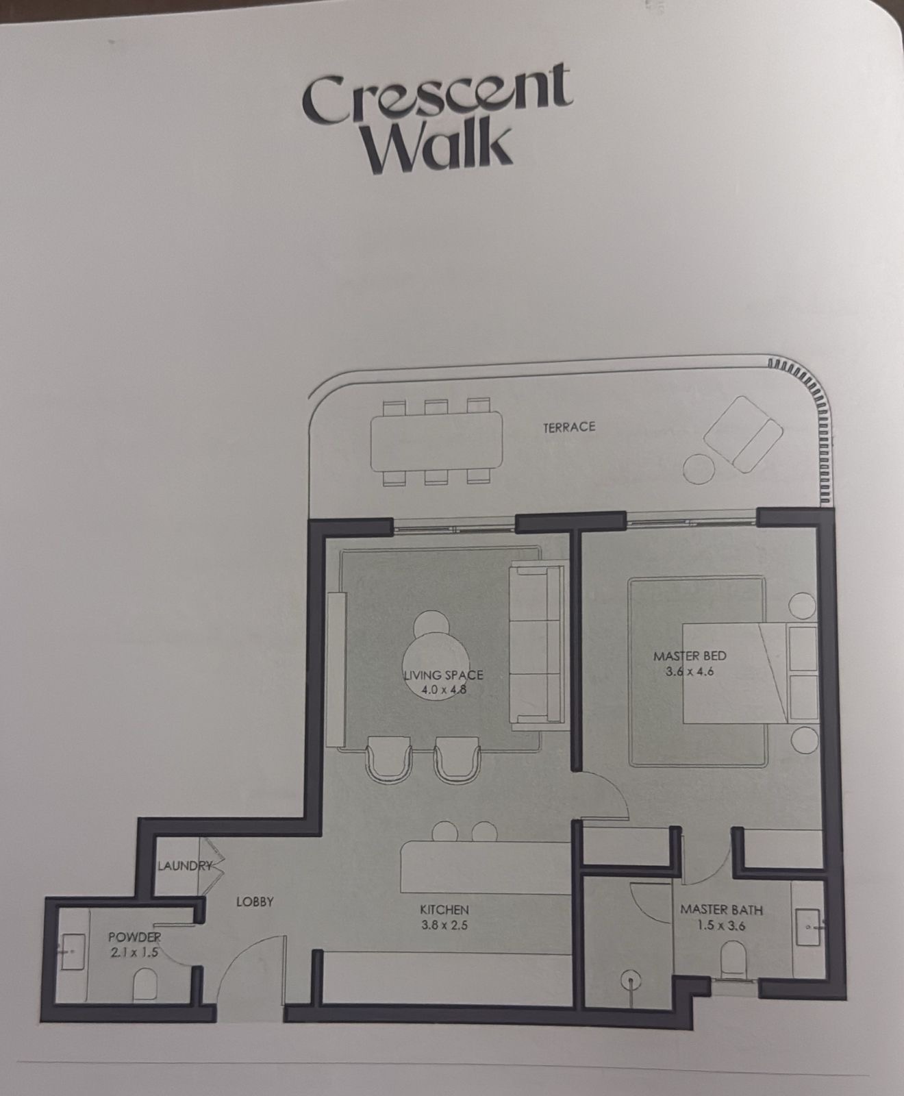شقة 1 غرف للبيع في Crescent Walk القاهرة الجديدة — صورة 1