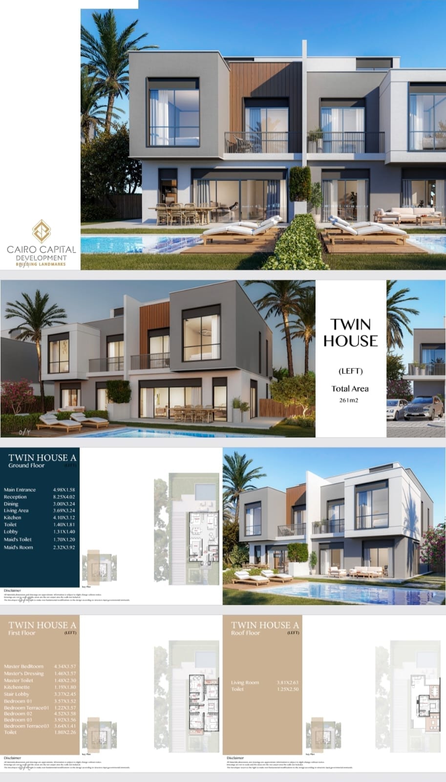 توين هاوس 3 غرف للبيع في Lake West 3 6 أكتوبر — صورة 2